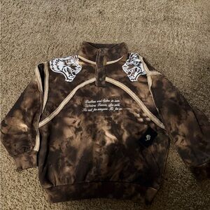 Darc Sport Brown Bomber Jacket with Tiger Design